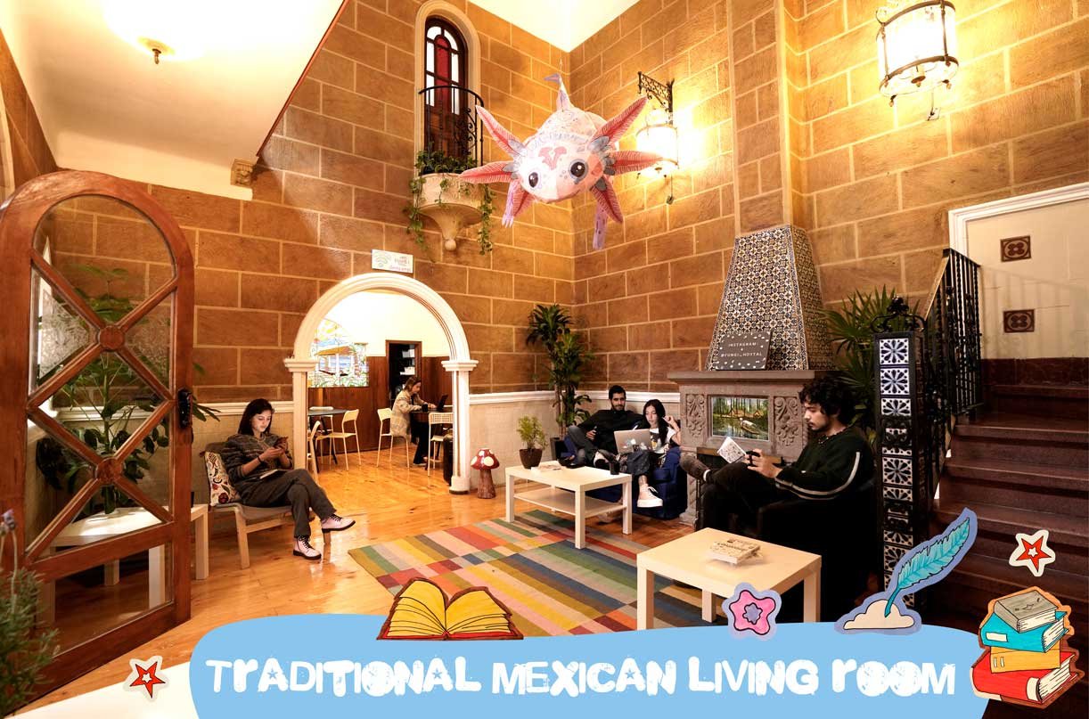 Sala de estar colorida